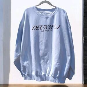 Deuxmerch Deuxmoi Sushi Bar Emoji Sweatshirt White Crewneck 3X Retro Graphic